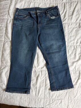 Women’s Dark Blue Cropped Straight Jeans